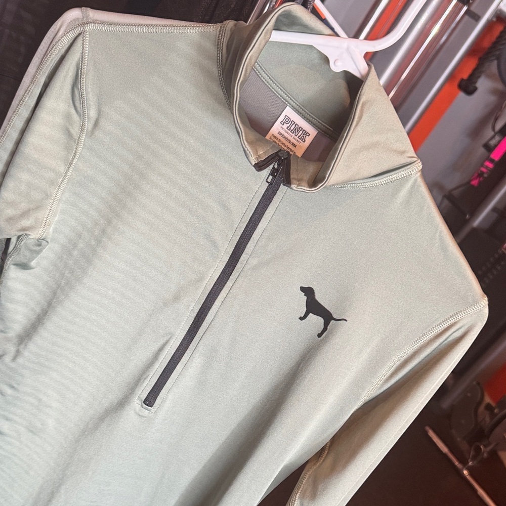PINK Victoria's Secret Light Green Quarter-Zip Jacket